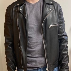ALL SAINTS Leather Biker Jacket, Men’s Size Small NEW W/TAG